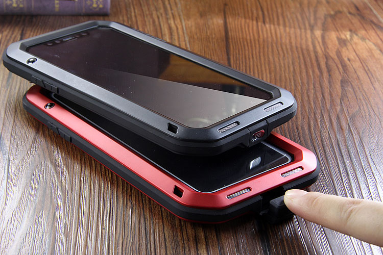 LOVE MEI Powerful Water Resistant Shockproof Dust/Dirt/Snow Proof Aluminum Metal Outdoor Gorilla Glass Heavy Duty Case Cover for Apple iPhone X