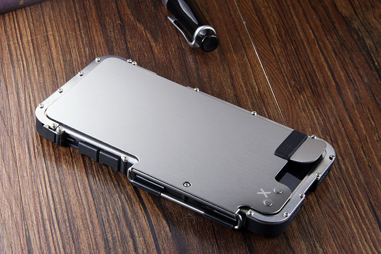 Armor King Iron Man Luxury Shockproof Stainless Steel Aluminum Metal Flip Case Cover for Apple iPhone X