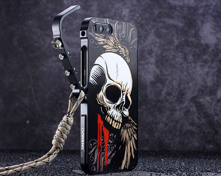 KANENG Mechanical Arm Trigger Aluminum Bumper Metal Frame 3D Cameo Back Cover Case for Xiaomi Mi 6