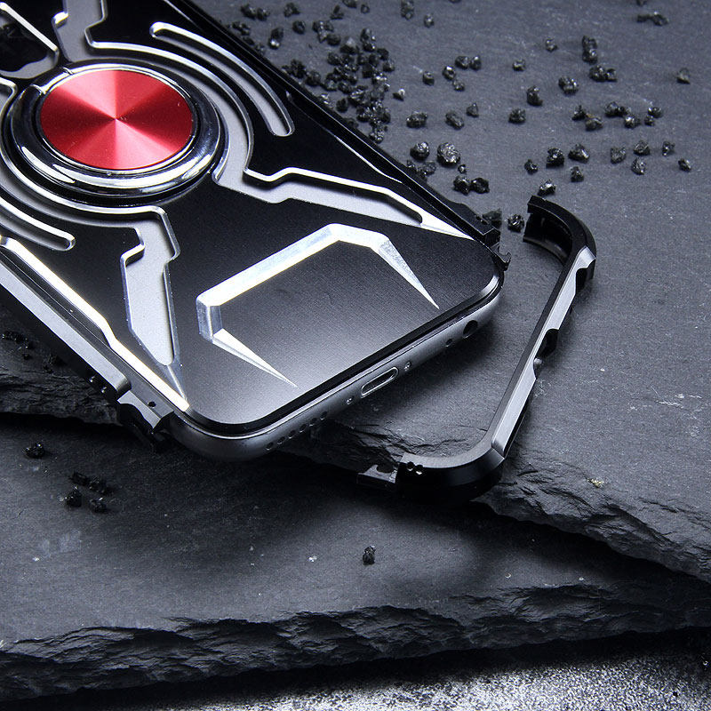 WK Iron Man Military Grade Shockproof Screw-less Metal Case w/ Ring Holder for Apple iPhone 8 Plus/7 Plus/6S Plus/6 Plus & iPhone 8/7/6S/6