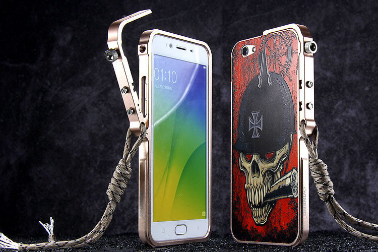 KANENG Mechanical Arm Trigger Aluminum Bumper Metal Frame Case Cover for OPPO R9s & OPPO R9s Plus
