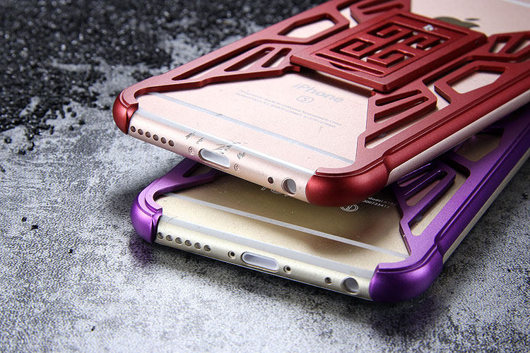 iy Metror Butterfly Aluminum Shell Shockproof Aerospace Metal Case Cover with Kickstand for iPhone 6S Plus & iPhone 6S