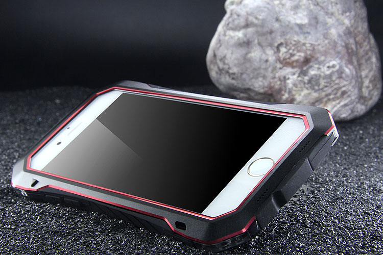 Luphie Armored Knight Bicolor Aluminum Metal Bumper + Shockproof Silicone Triple Protection Case Cover for Apple iPhone 6S Plus/6 Plus/6S/6