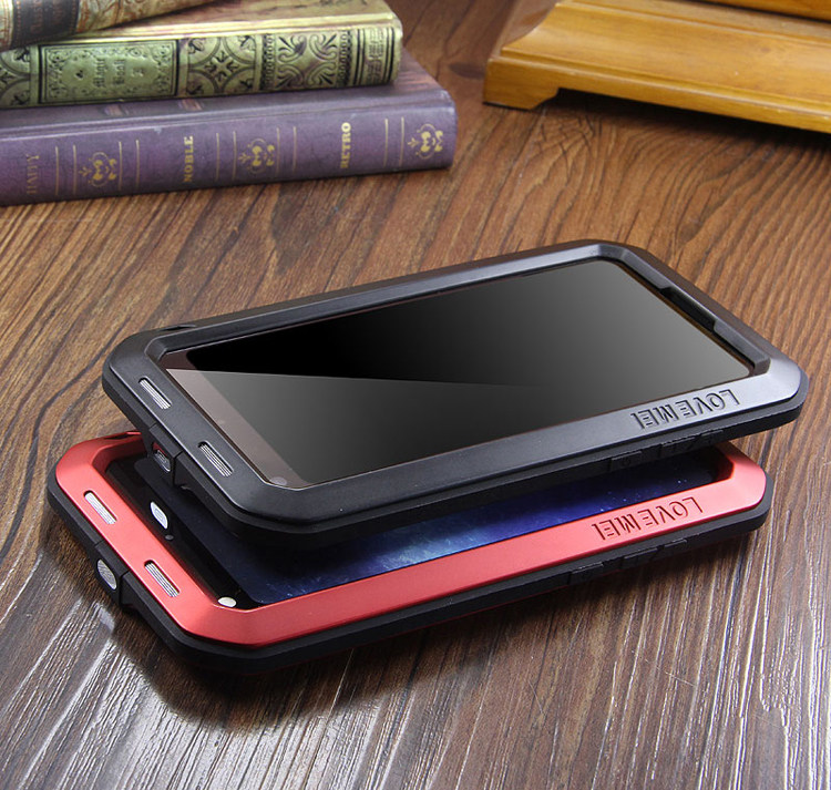 LOVE MEI Powerful Water Resistant Shockproof Dust/Dirt/Snow Proof Aluminum Metal Outdoor Gorilla Glass Heavy Duty Case Cover for Xiaomi Mi MIX 2