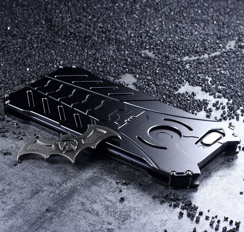 R-Just Batman Shockproof Aluminum Shell Metal Case with Custom Stent for OPPO R11s Plus & OPPO R11s
