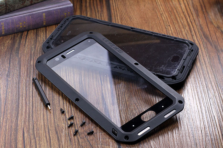 LOVE MEI Powerful Water Resistant Shockproof Dust/Dirt/Snow Proof Aluminum Metal Outdoor Heavy Duty Case Cover for Xiaomi Mi 6