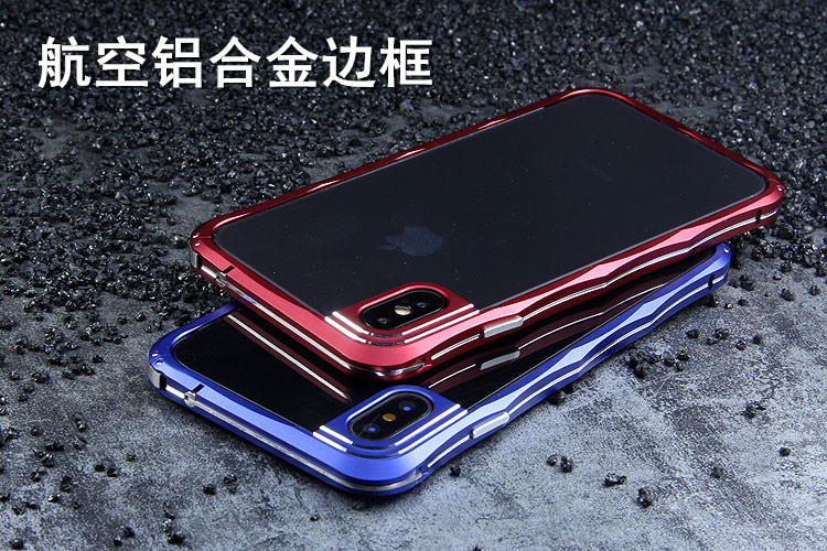 iMatch Slim Light Aluminum Metal Shockproof Bumper Case with Kickstand for Apple iPhone X