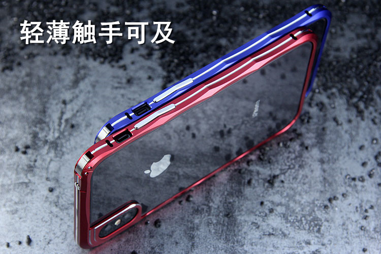 iMatch Slim Light Aluminum Metal Shockproof Bumper Case with Kickstand for Apple iPhone X
