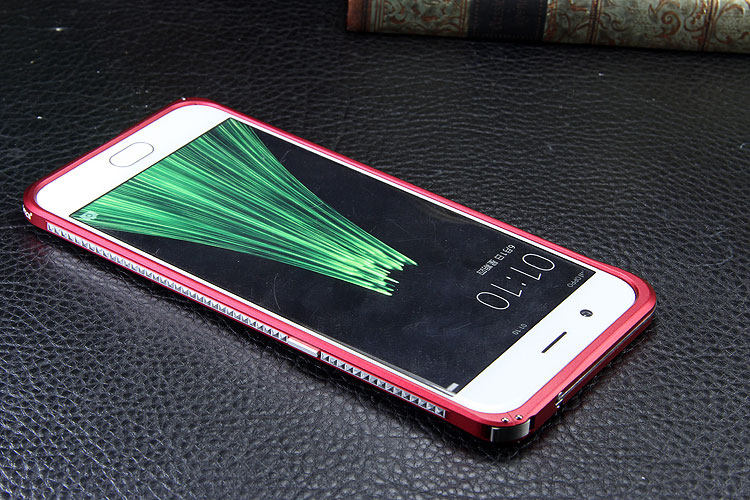 iMatch Slim Light Aluminum Metal Shockproof Bumper Case with Kickstand for OPPO R11 & OPPO R11 Plus