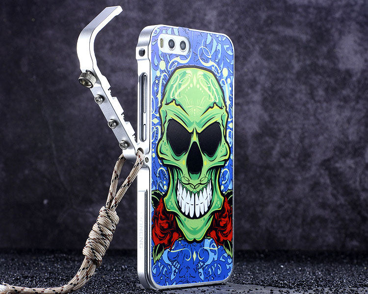 KANENG Mechanical Arm Trigger Aluminum Bumper Metal Frame 3D Cameo Back Cover Case for Xiaomi Mi 6