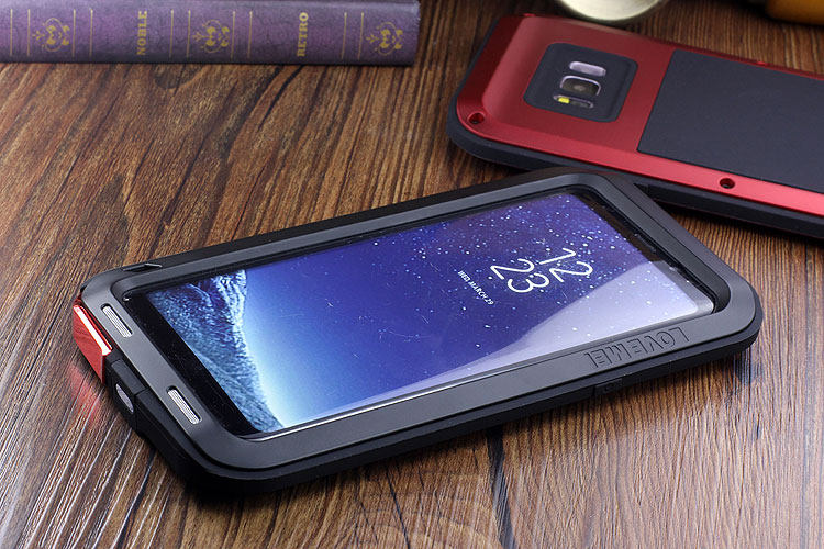 LOVE MEI Powerful Water Resistant Shockproof Dust/Dirt/Snow Proof Aluminum Metal Outdoor Heavy Duty Case Cover for Samsung Galaxy S8 & Samsung Galaxy S8 Plus