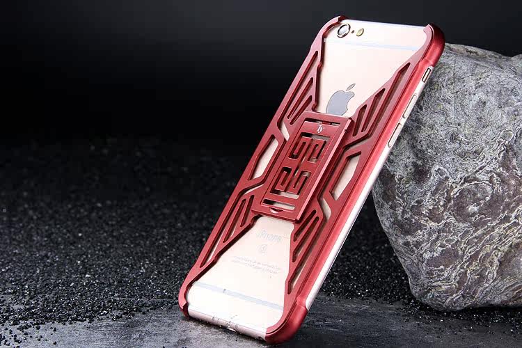 iy Metror Butterfly Aluminum Shell Shockproof Aerospace Metal Case Cover with Kickstand for iPhone 6S Plus & iPhone 6S