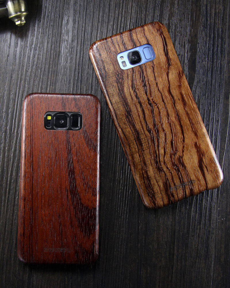 SHOWKOO Kevlar Natural Wood Ultra Slim Case Cover for Samsung Galaxy S8 Plus & Galaxy S8