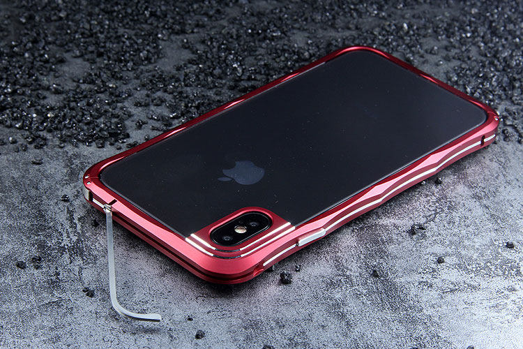 iMatch Slim Light Aluminum Metal Shockproof Bumper Case with Kickstand for Apple iPhone X