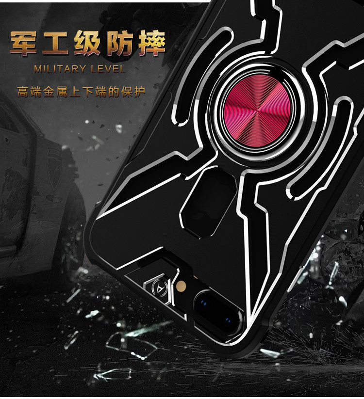 WK Iron Man Military Grade Shockproof Screw-less Metal Case w/ Ring Holder for Apple iPhone 8 Plus/7 Plus/6S Plus/6 Plus & iPhone 8/7/6S/6