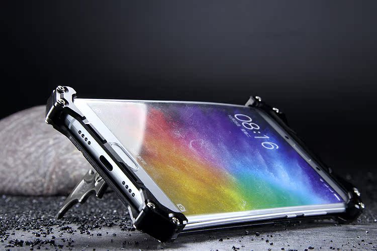 R-Just Batman Shockproof Aluminum Shell Metal Case with Custom Stent for Xiaomi Mi Note 2