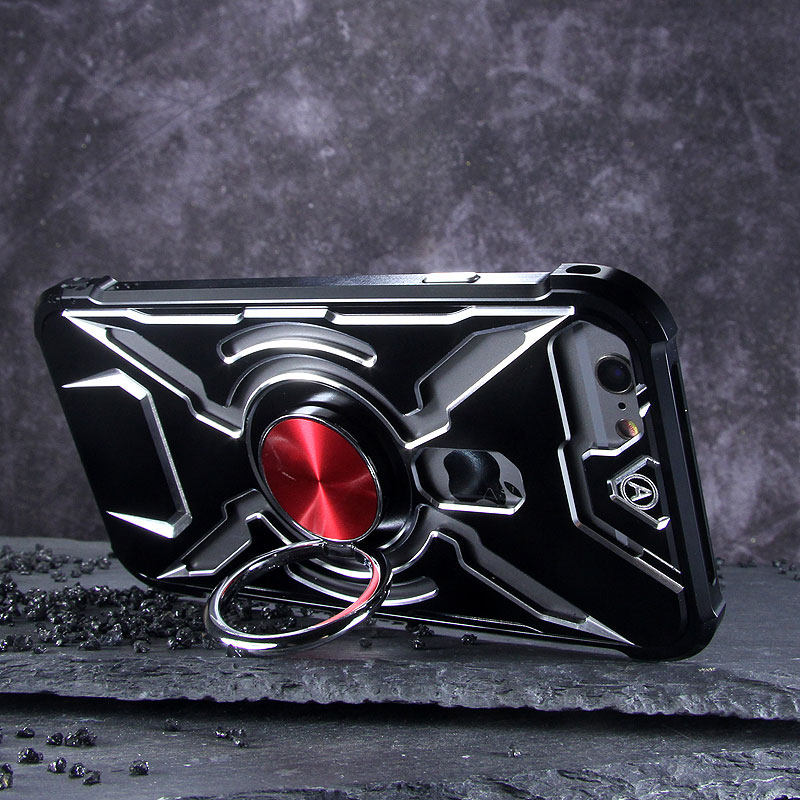 WK Iron Man Military Grade Shockproof Screw-less Metal Case w/ Ring Holder for Apple iPhone 8 Plus/7 Plus/6S Plus/6 Plus & iPhone 8/7/6S/6