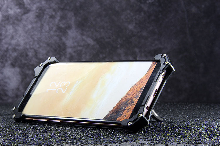 R-Just Batman Shockproof Aluminum Shell Metal Case with Custom Batarang Stent for Samsung Galaxy S8 & Samsung Galaxy S8 Plus