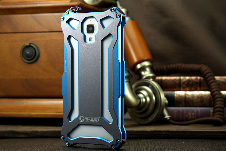 R-JUST GUNDAM Aerospace Aluminum Contrast Color Shockproof Metal Shell Outdoor Protection Case Xiaomi Mi 4/ Mi4