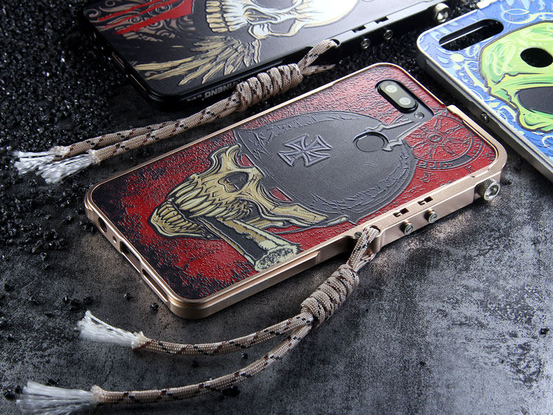 KANENG Mechanical Arm Trigger Aluminum Bumper Metal Frame 3D Cameo Back Cover Case for OPPO R11s & OPPO R11s Plus