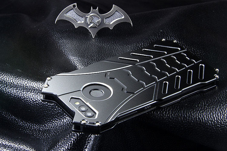 R-Just Batman Shockproof Aluminum Shell Metal Case with Custom Batarang Stent for Huawei nova 2 & Huawei nova 2 Plus