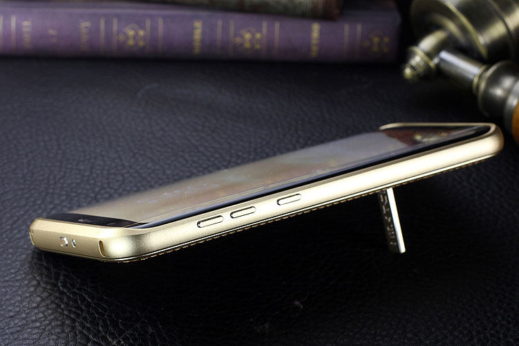 iMatch Luxury Aluminum Metal Bumper Premium Genuine Leather Back Cover Case for Samsung Galaxy S8 Plus/S8