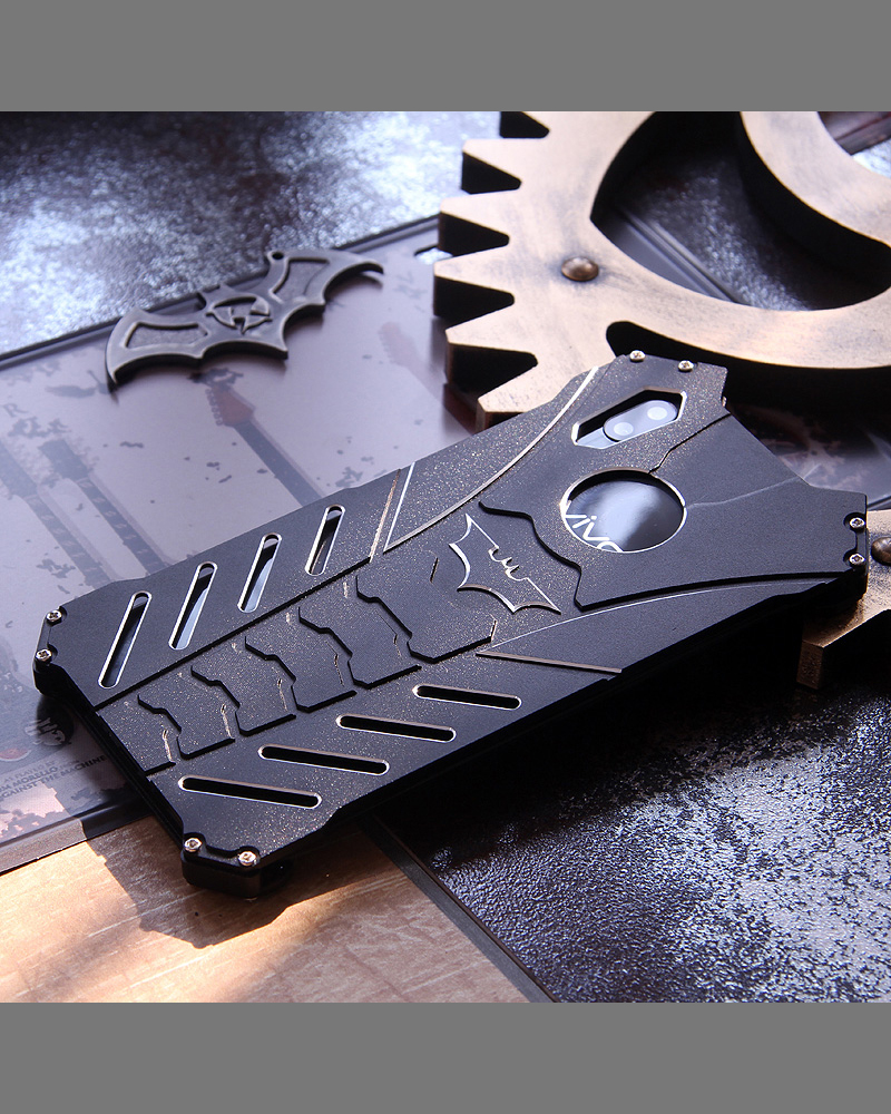 R-Just Batman Shockproof Aluminum Shell Metal Case with Custom Batarang Stent for vivo X21 & vivo X21 UD