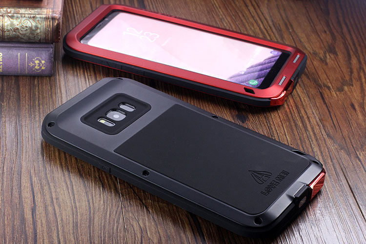 LOVE MEI Powerful Water Resistant Shockproof Dust/Dirt/Snow Proof Aluminum Metal Outdoor Heavy Duty Case Cover for Samsung Galaxy S8 & Samsung Galaxy S8 Plus