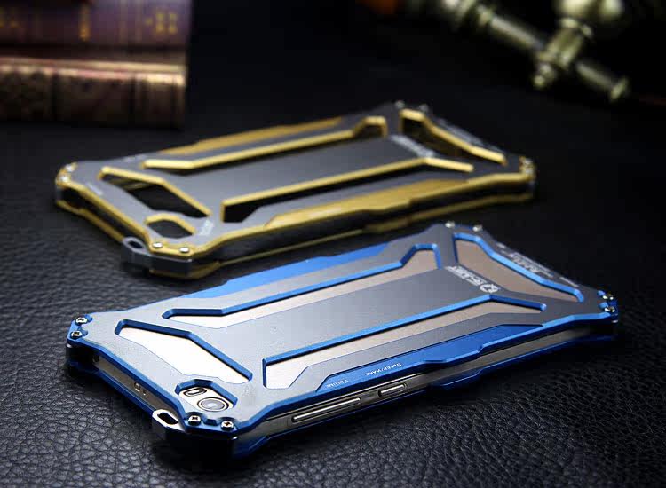 R-JUST GUNDAMAerospace Aluminum Contrast Color Shockproof Metal Shell Outdoor Protection Case for Xiaomi Mi 5
