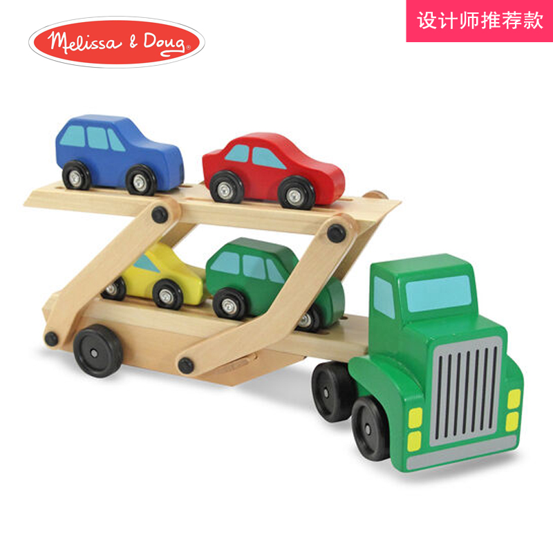 American Melissa Doug sedan Truck Suit Children Wooden Toys Puzzle Car Model Toys-Taobao