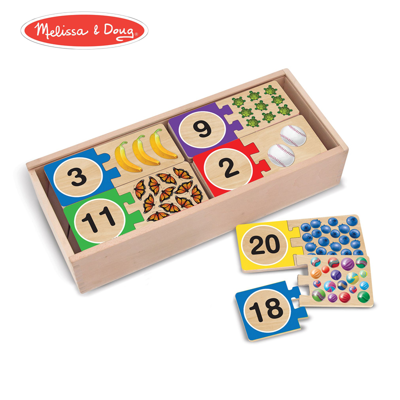 American Melissa Doug self-correcting digital puzzle early to teach puzzle toy early childhood puzzle literacy-Taobao