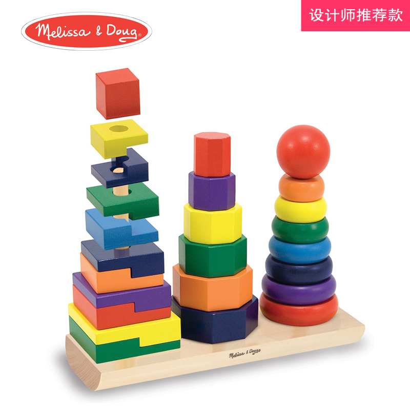 Melissa Doug geometric blocks stacked toys for toys for smart wood stacks in the United States