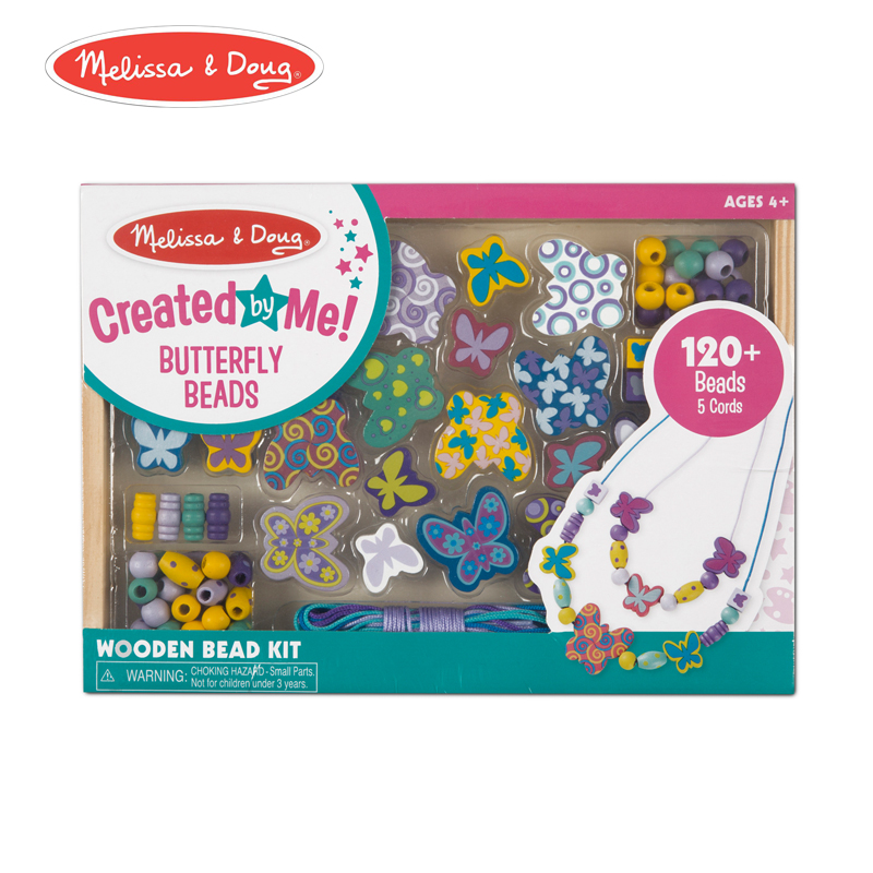 American Melissa Doug butterfly string of beads wooden toys children Beads Toys Young Children Puzzle Toys-Taobao