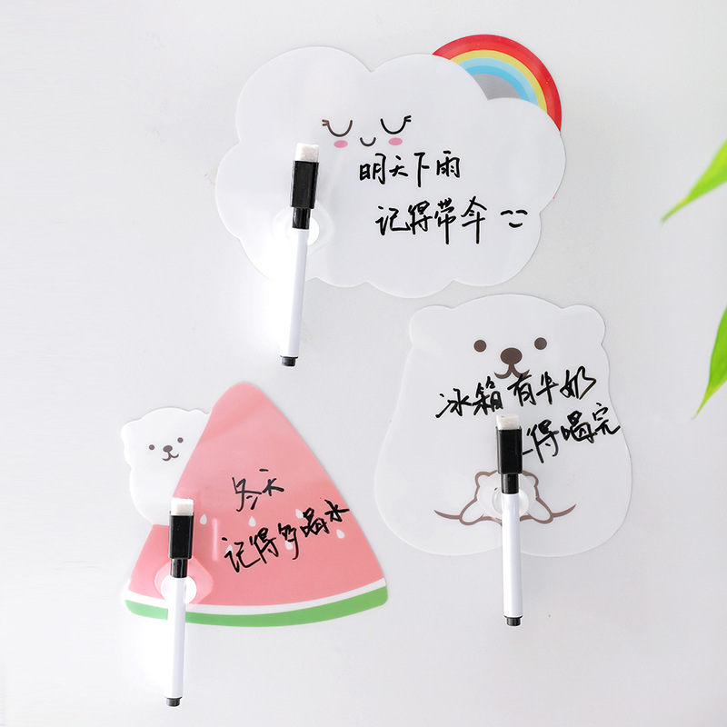 Nordic ins3d stereo creative refrigerator stickers message board kitchen glass rewritable note stickers powder room decoration