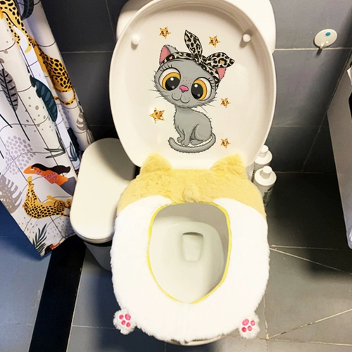 Туалет, креативные наклейки, мультяшная милая водонепроницаемая наклейка