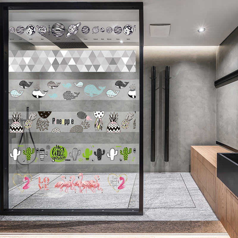 (Sky Cat Laxin) Glass Waist Line Sticker Glass Door Sticker Creative Waist Line Crashworthy Office Frosted Windows