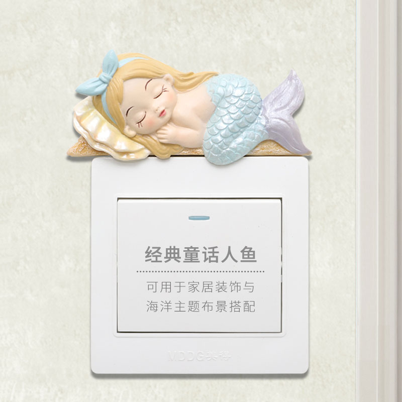 ins decorative resin switch protective sleeves double switch sticking wall sticking modern minimalist creative living room bedroom light panel