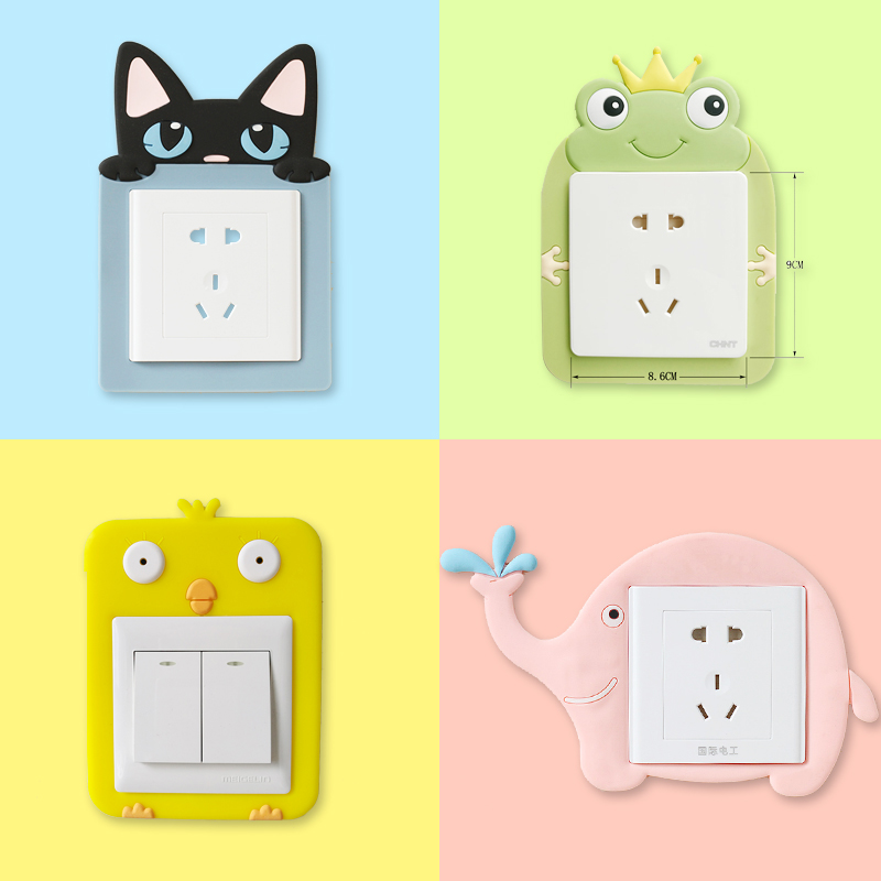 Switch Protective Sheath Double Switch Appliquity Wall Patch Luminous Modern Minimalist Creative Living Room Bedroom Light Panel Ins Trim