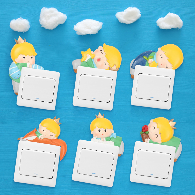 The little prince switch protection cover wall sticker socket decoration set living room home wall lamp resin sticker modern simplicity