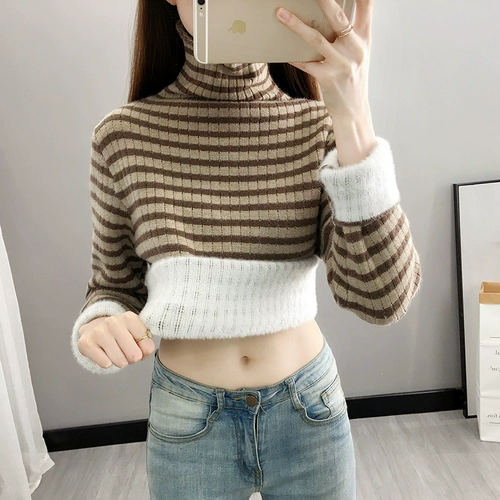 Весенний трикотажный приятный телу утепленный свитер, в корейском стиле