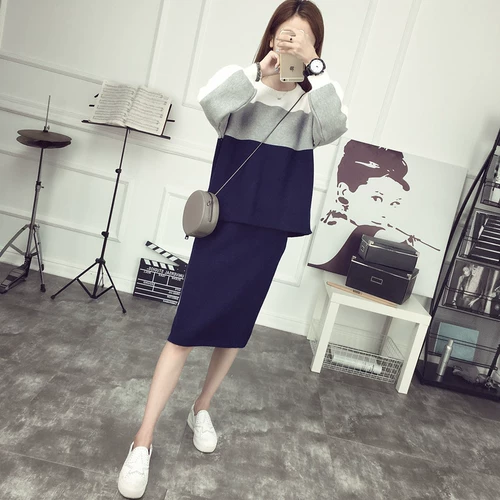 Осенний трикотажный комплект, свитер, шерстяное платье, куртка, лонгслив, коллекция 2021, в корейском стиле