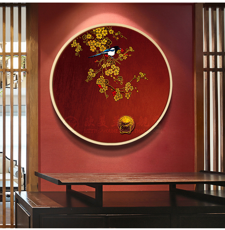 Mới hiện đại mộc lan Trung Quốc hoa vòng kim cương sơn phòng khách bộ ba gạch khâu thêu Restaurant dán dính điểm - Công cụ & phụ kiện Cross-stitch khung thêu gỗ