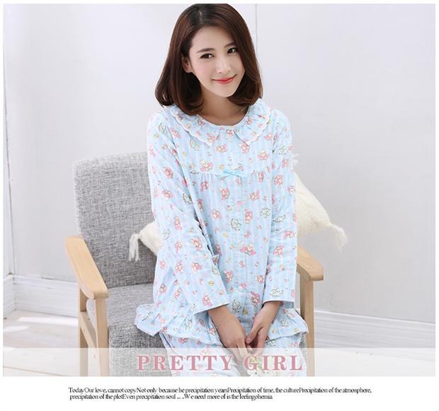 Mùa thu và mùa đông phụ nữ mới in bông dệt đồ ngủ nhung thiết lập quần dài tay dịch vụ nhà cha mẹ-con mềm mại đồ ngủ hình thú
