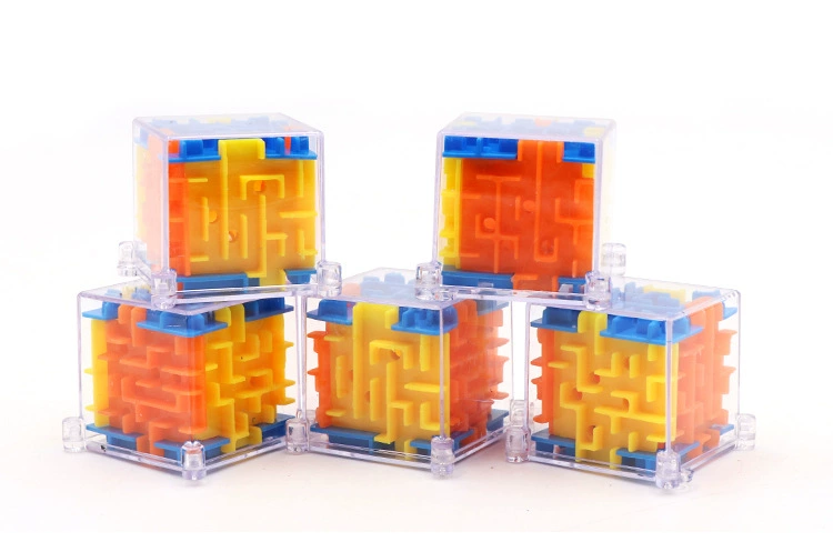 Nhỏ Mê Cung Rubik của Cube Trong Suốt Vàng Xanh Xanh 3dD Stereo Mê Cung Bóng Xoay Rubik của Cube Trẻ Em của Câu Đố Đồ Chơi Thông Minh