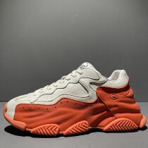 Eurostock Boomer Personality Tide Color Splicing Ins Overfire Old Daddy Shoes Head Layer Bull Leather Thick Bottom Heightening Fried Street Pine Pastry Shoes