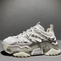 European and American Chauffles Design Sensory Machine Chia Jelly Thick Sole Air Cushion Old Daddy Shoes Mans Tide Bull Leather Heightening Casual White Shoes