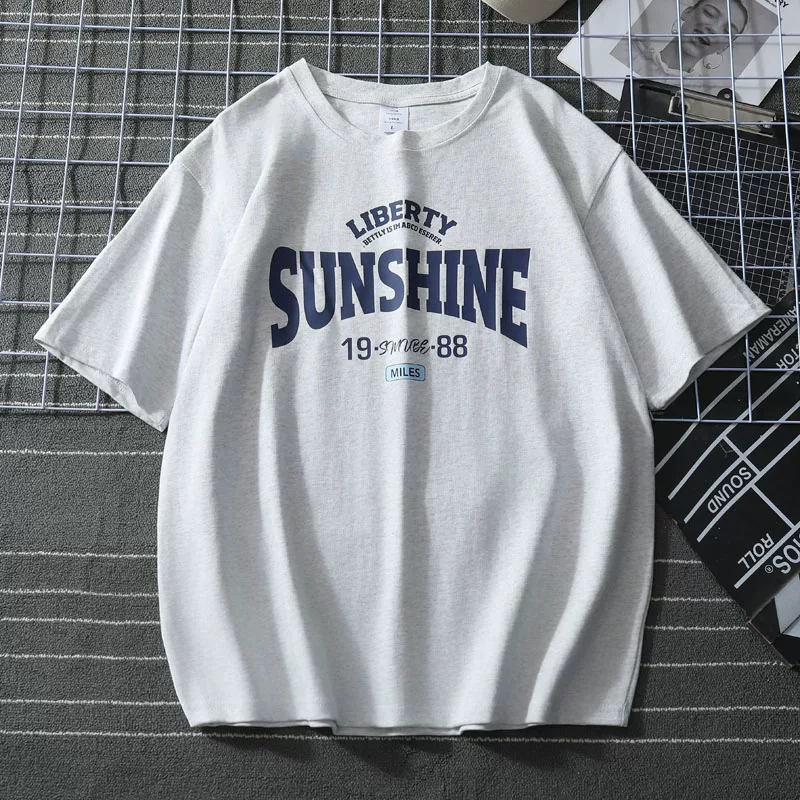 Летняя хлопковая футболка с коротким рукавом, одежда для пары, корейский стиль, оверсайз, для любимых