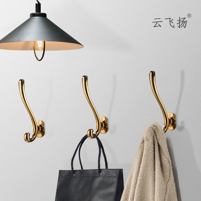 Antique copper coat hook Wall hanging single hook Chinese hanging hook Copper hook frame Metal wall coat hook Foyer cabinet hook