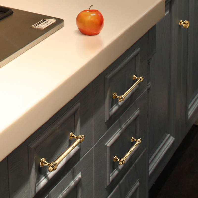 Cabinet door handle Modern simple gold Chinese style light luxury wardrobe drawer cabinet handle European and American single hole small handle
