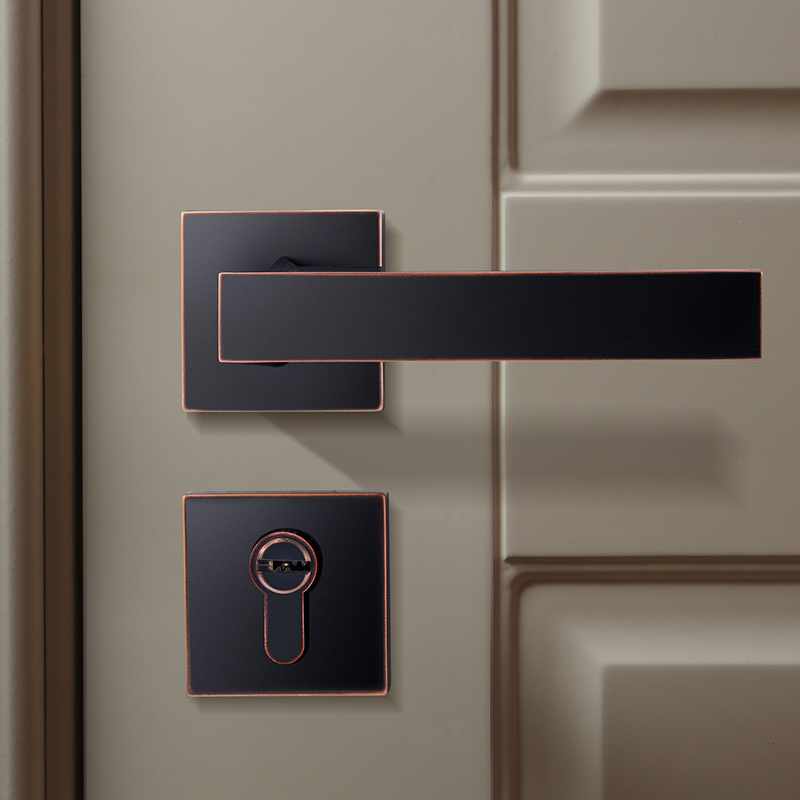 Yunfeiyang door lock indoor bedroom door lock home American black wooden door lock door handle split mute lockset